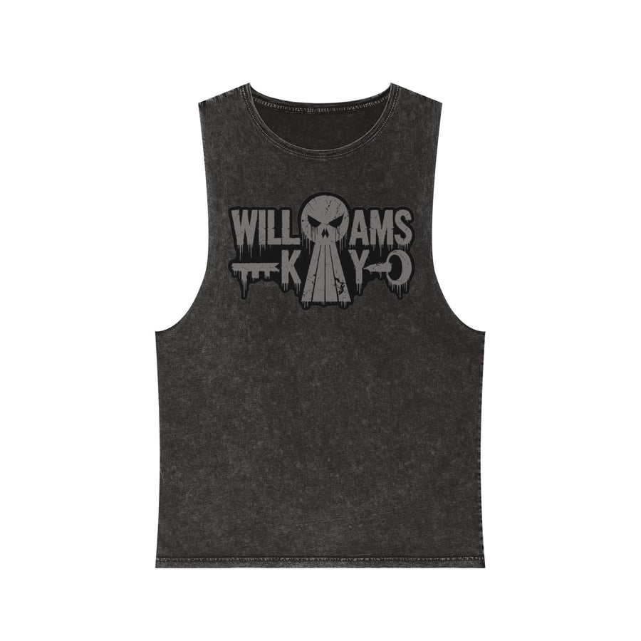 WK Drip Skull Key Stonewash Tank Top