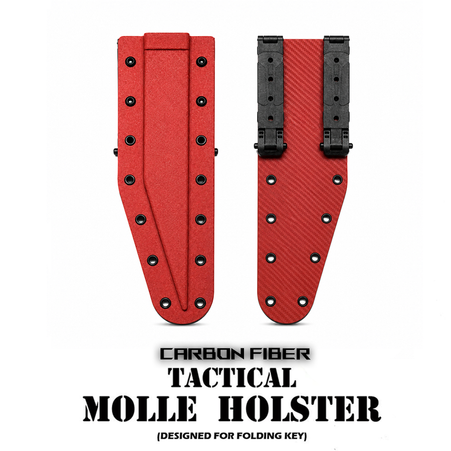 Red CF MOLLE holster side view — Williams Key carry
